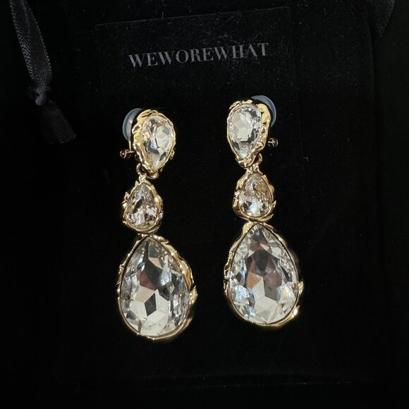 WeWoreWhat - Gold drop Jewel Earrings - Picture 1 of 2